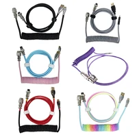 mechanical keyboard aviator cable coiled type c usb aviation connector spring wire desktop computer decoration charging cord kit