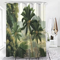 forest landscape bathroom curtain 3d natural scenery waterfall printing shower curtains waterproof polyester home decoration