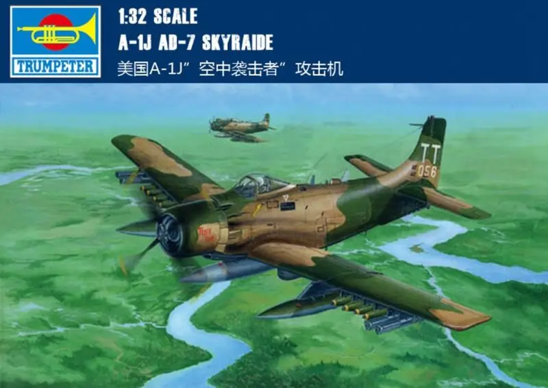 

1/32 Trumpeter 02254 American A-1J AD-7 Skyraider Aircraft Fighter Bomber Plane Model Kit Toys for Boys Gifts TH06888-SMT6