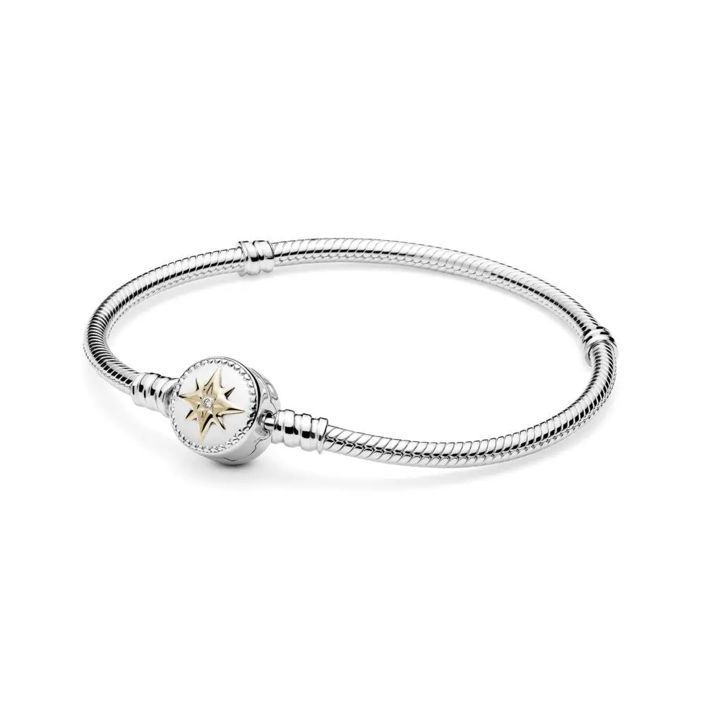 

2020 New Style 925 Sterling Silver Starry sky snake chain Fit pan Charm Bracelet Fine Silver bracelet For Women DIY Jewelry gift