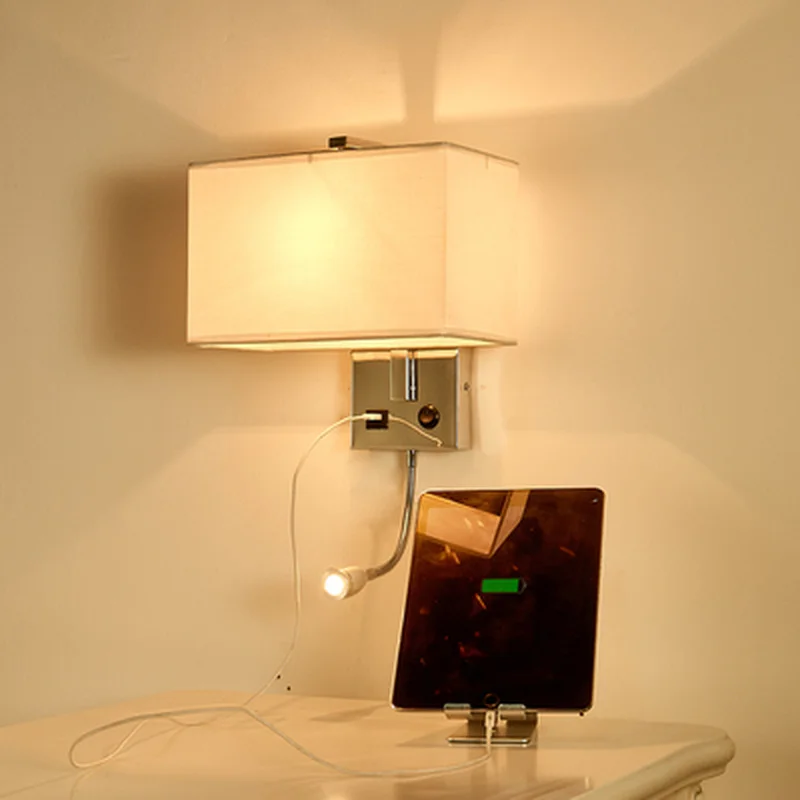 Светодиодный настенный светильник с USB-выключателем бра для спальни комнатного