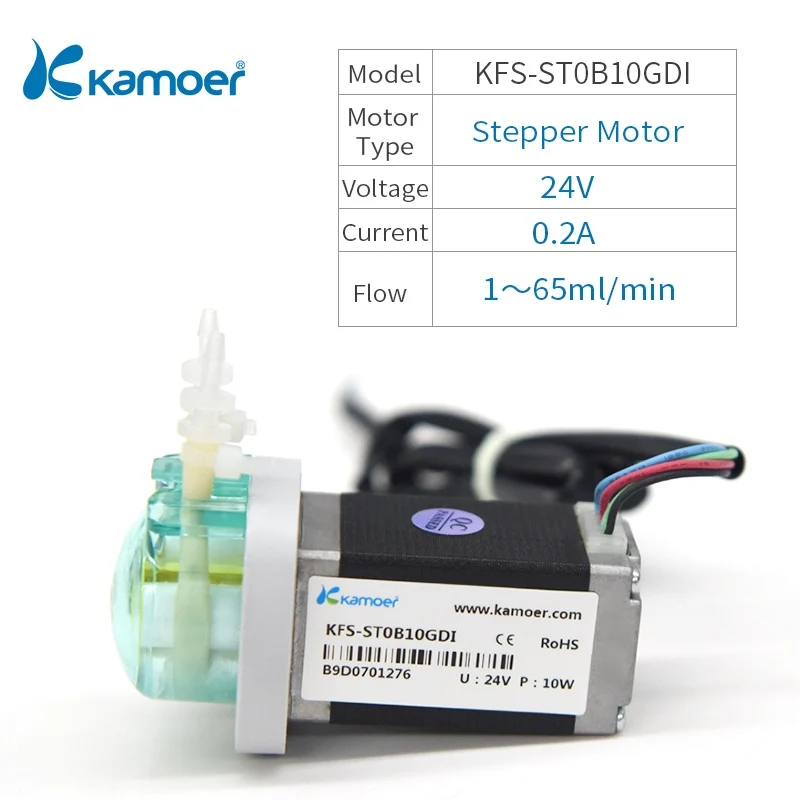 Kamoer KFS Микро перистальтический дозаторный насос 24V с шаговый двигатель для Горячая Электрический аквариум - Напряжение: KFS-ST0B10GDI
