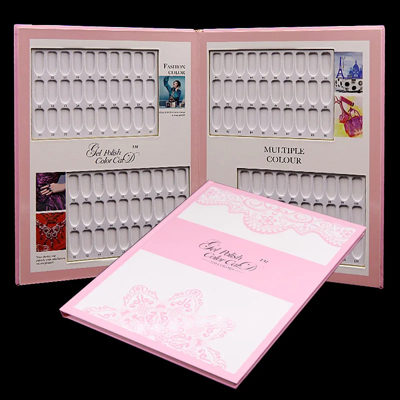 Большой накладные ногти Советы цветная книга УФ гель для ногтей карта диаграмма