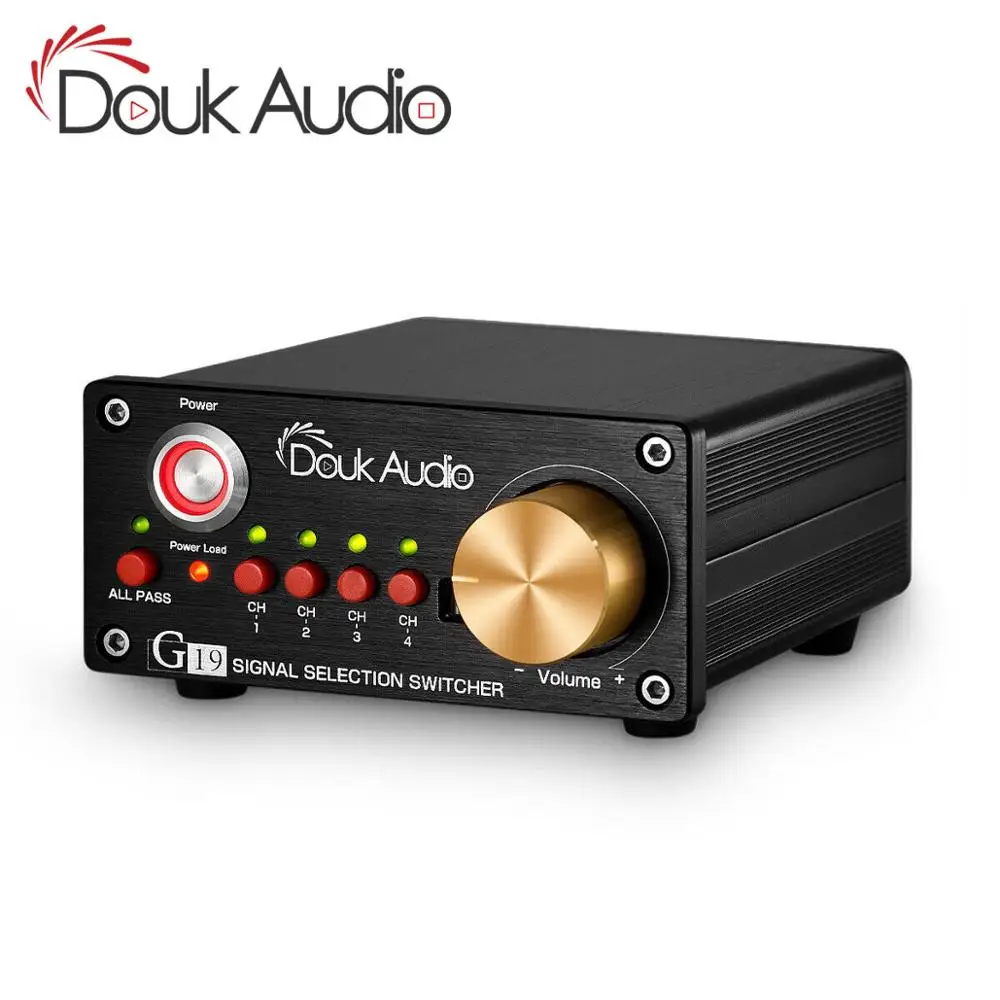Douk аудио 4 полосный стерео RCA ручной переключатель коробка усилитель динамик