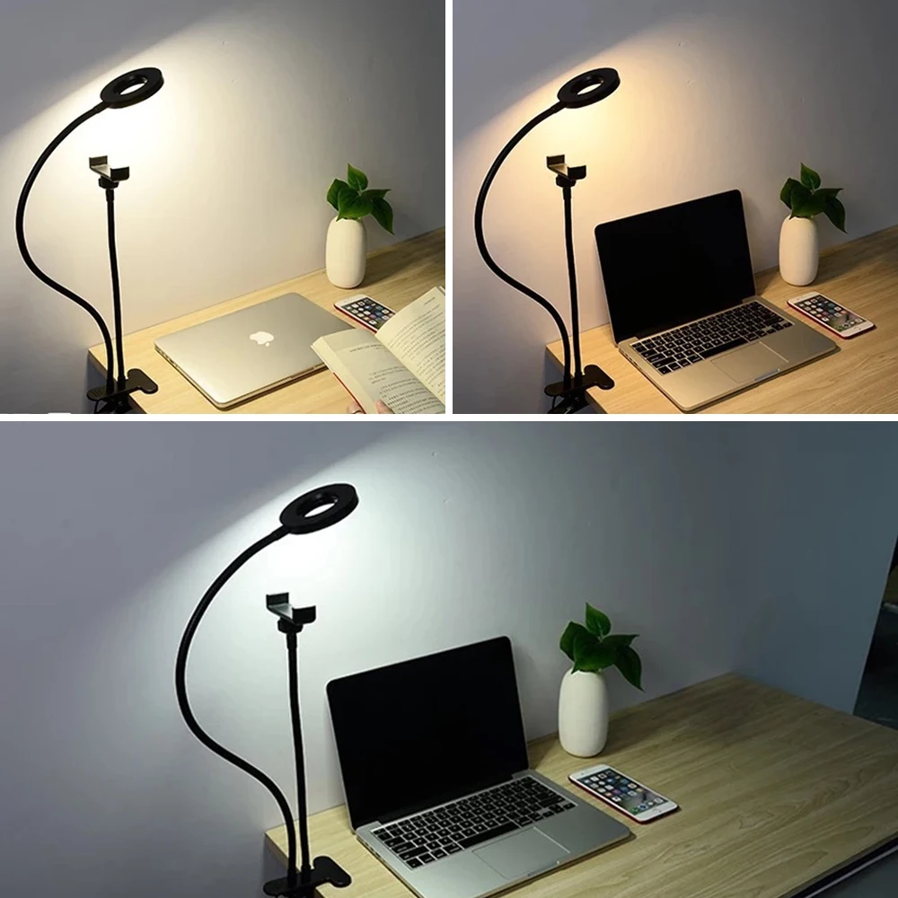 Гибкая светодиодная кольцевая лампа для селфи 3 5 дюйма с держателем