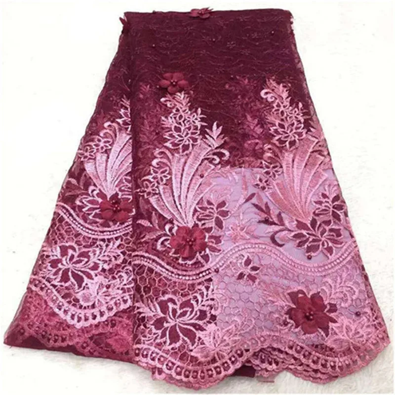 2019 Высокое качество африканская 3d Цветы кружевная ткань органза французская