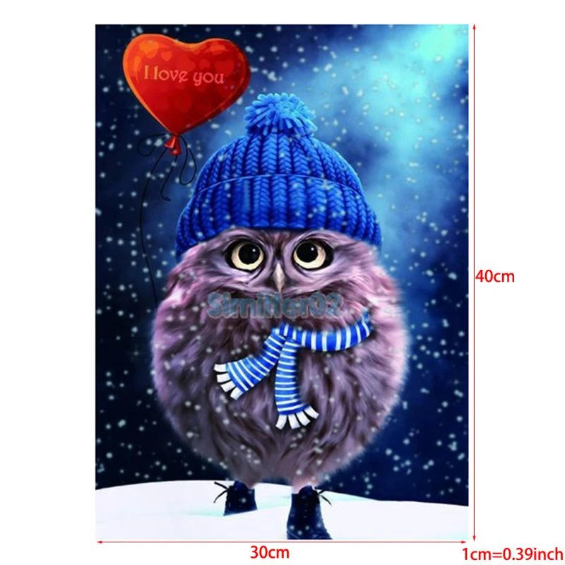 Милая сова 5D круглая алмазная живопись вышивка рукоделие хрустальные стразы