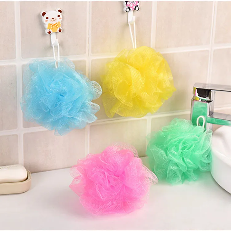 Красочная губка для ванны Loofah банное полотенце протрите сетку мытья пузырьков