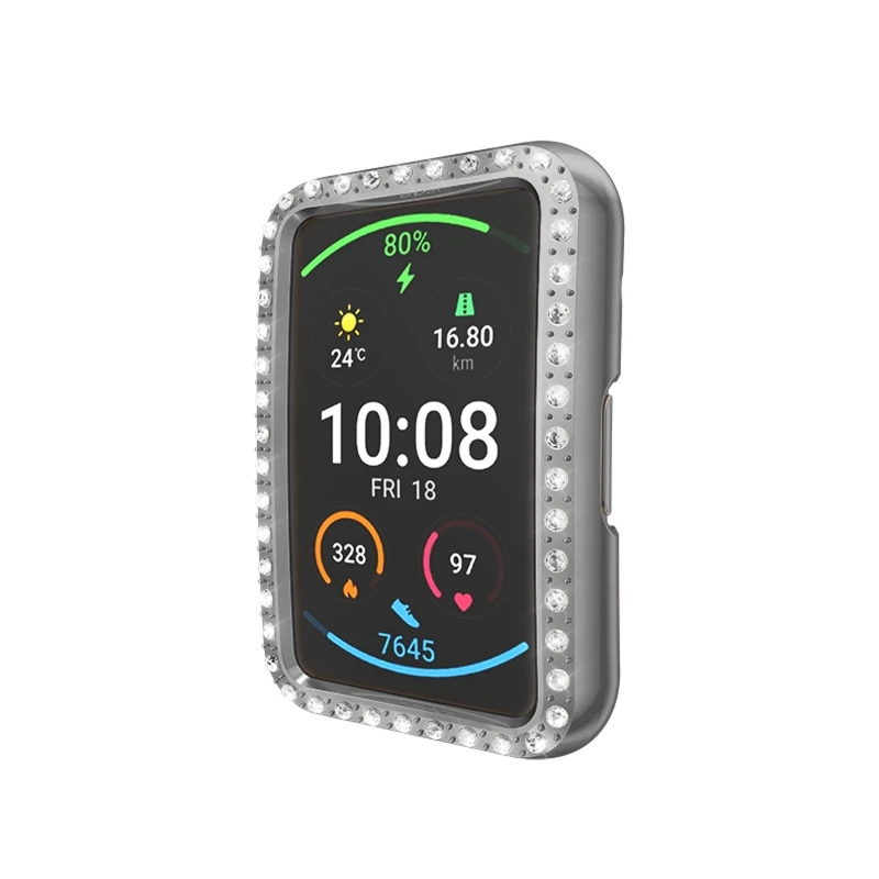 

Rhinestone Bumper Hybrid Shell Watch Cover Case For -HUAWEI Watch Fit Smart Band