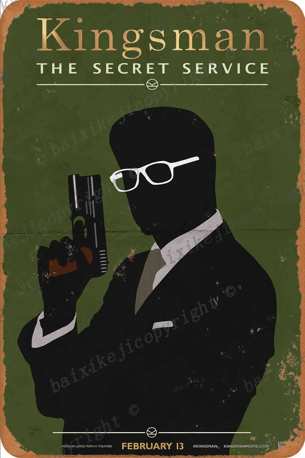 Жестяной винтажный металлический плакат Kingsman Secret Service II Декор для дома кафе бара