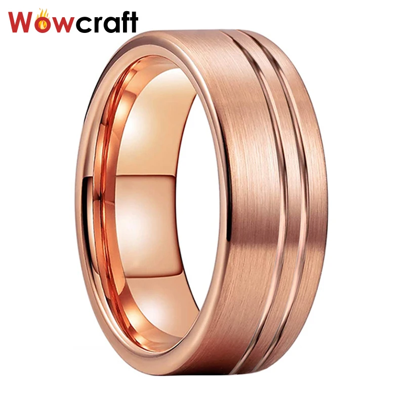 Кольца из карбида вольфрама с матовой отделкой 8 мм|Обручальные кольца| |