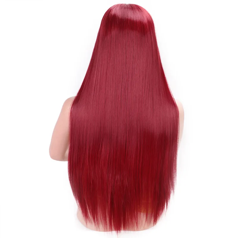 LS151 AISI BEAUTY 26 дюймов длинный прямой черный парик с кружевом спереди синтетические парики для женщин с детскими волосами розовые высокостойкие волокна - Цвет: LS151