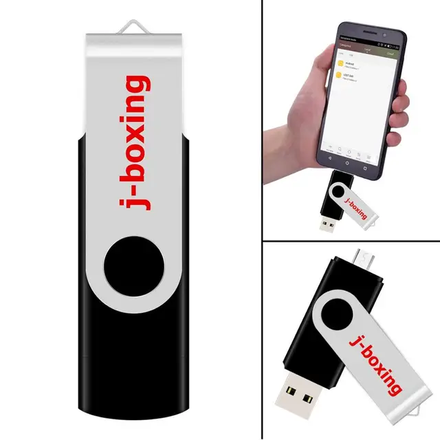J-boxing Black OTG флешки 16GB Dual Port Pendrive 16gb Micro USB Flash Drives флешка usb disk for Android Samsung Huawei Tablets 2