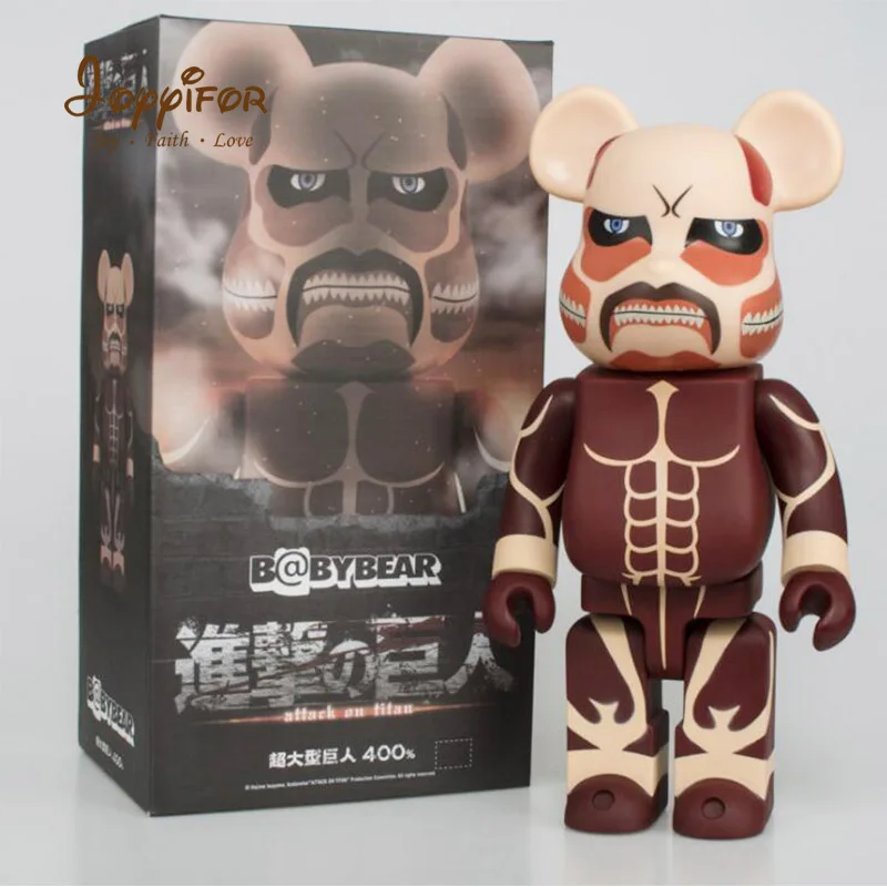 Светло-желтый 11 дюймов 400% Bearbricklys фигурки блок Медведь ПВХ прыгающий вампир Babybear Куклы Коллекционные модели игрушки для детей друзей - Цвет: Светло-желтый