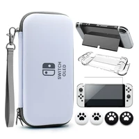 travel carrying storage bag for nintendo switch oled accessories kit protective pc clear cover case