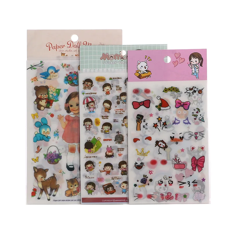 6Pcs/set Cute Unicorn Cartoon Animals Sticker Pvc Stickers Diary Scrapbook Cups Decoration Toy For Girls |