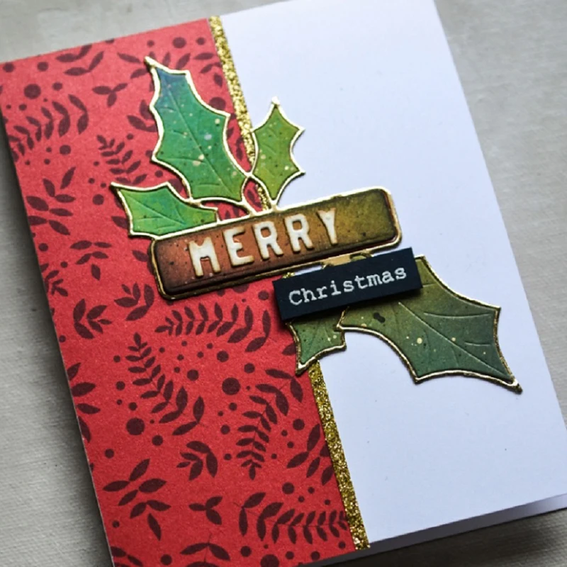 Металлические штампы с надписью Merry Christmas для скрапбукинга изготовления открыток