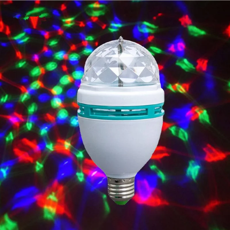 Вращаюсветодиодный светодиодная RGB-лампа E27 3 Вт 6 с автоматическим вращением