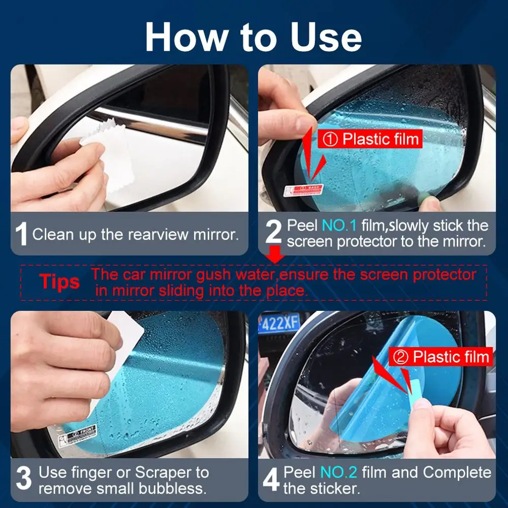 2 шт. автомобильная прозрачная пленка на зеркало заднего вида|Наклейки