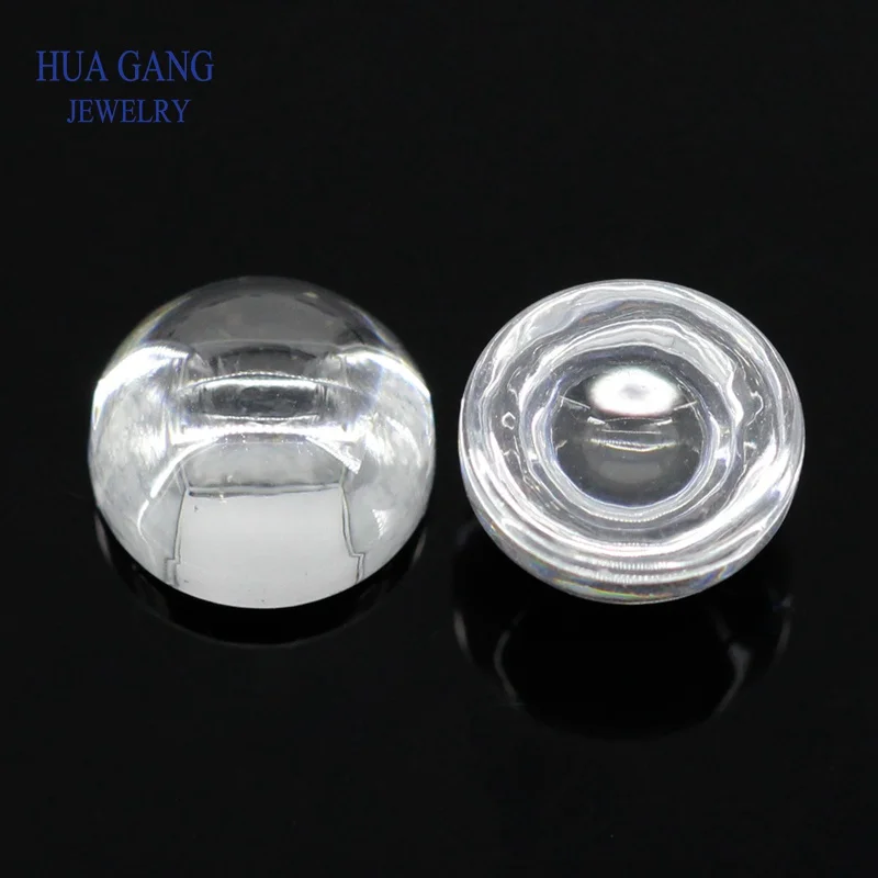 Белый кубический цирконий камень Кабошон круглой формы с плоским дном свободные