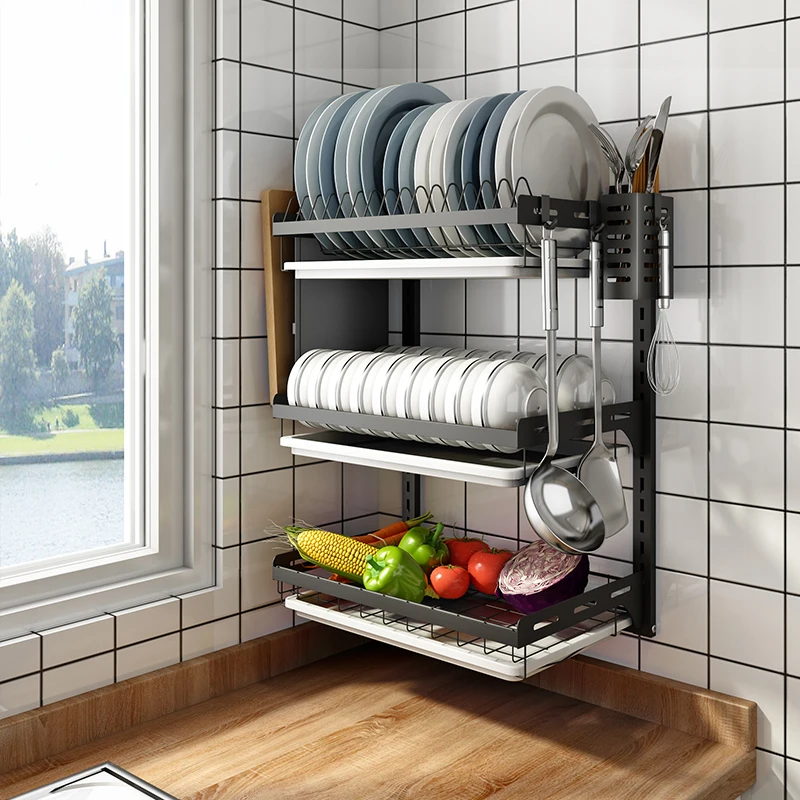 Stainless steel drain rack. кухонный стеллаж для посуды. сушилка для посуды настенная икеа. навесной для посуды. 5-и1.