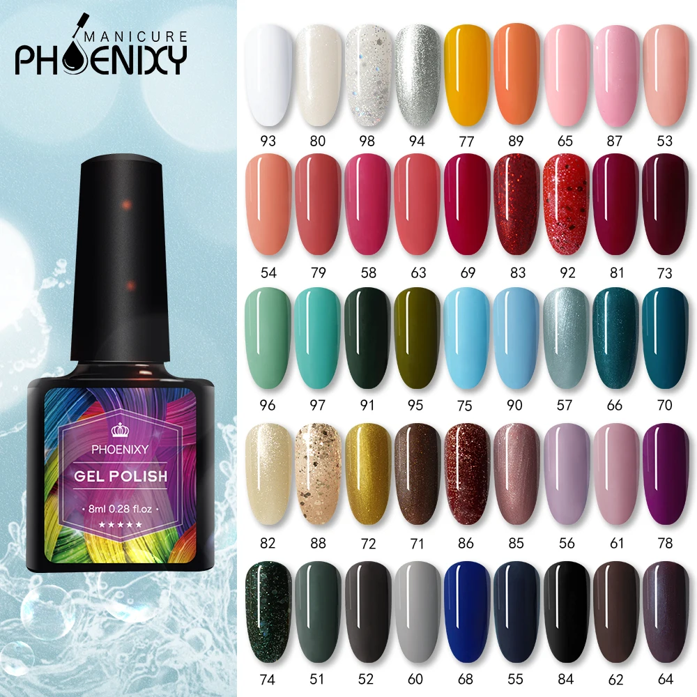 Гель лак для ногтей PHOENIXY 8 мл телесный без лампы база и верхнее покрытие гель лака