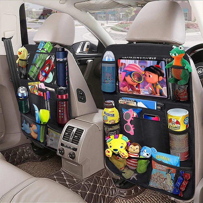 

Eliteson Seat Back Storage Bags For Car Organizer With Touch Screen Auto Backseat Protector Tablet Holder Toddlers Doll Pockets