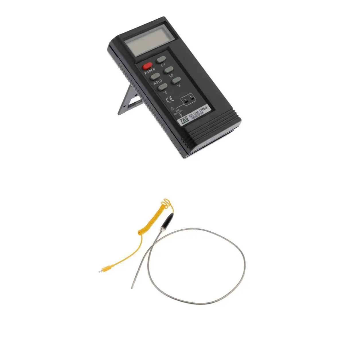 

Tes1310 Portable Digital Thermometer + K-Type Thermocouple Temperature Probe, Stainless Steel Probe In Temperature Range 0-1300