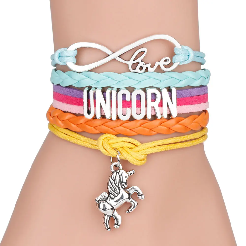 Модные радужные браслеты Unicornes для девочек игрушки макияжа детский мультяшный