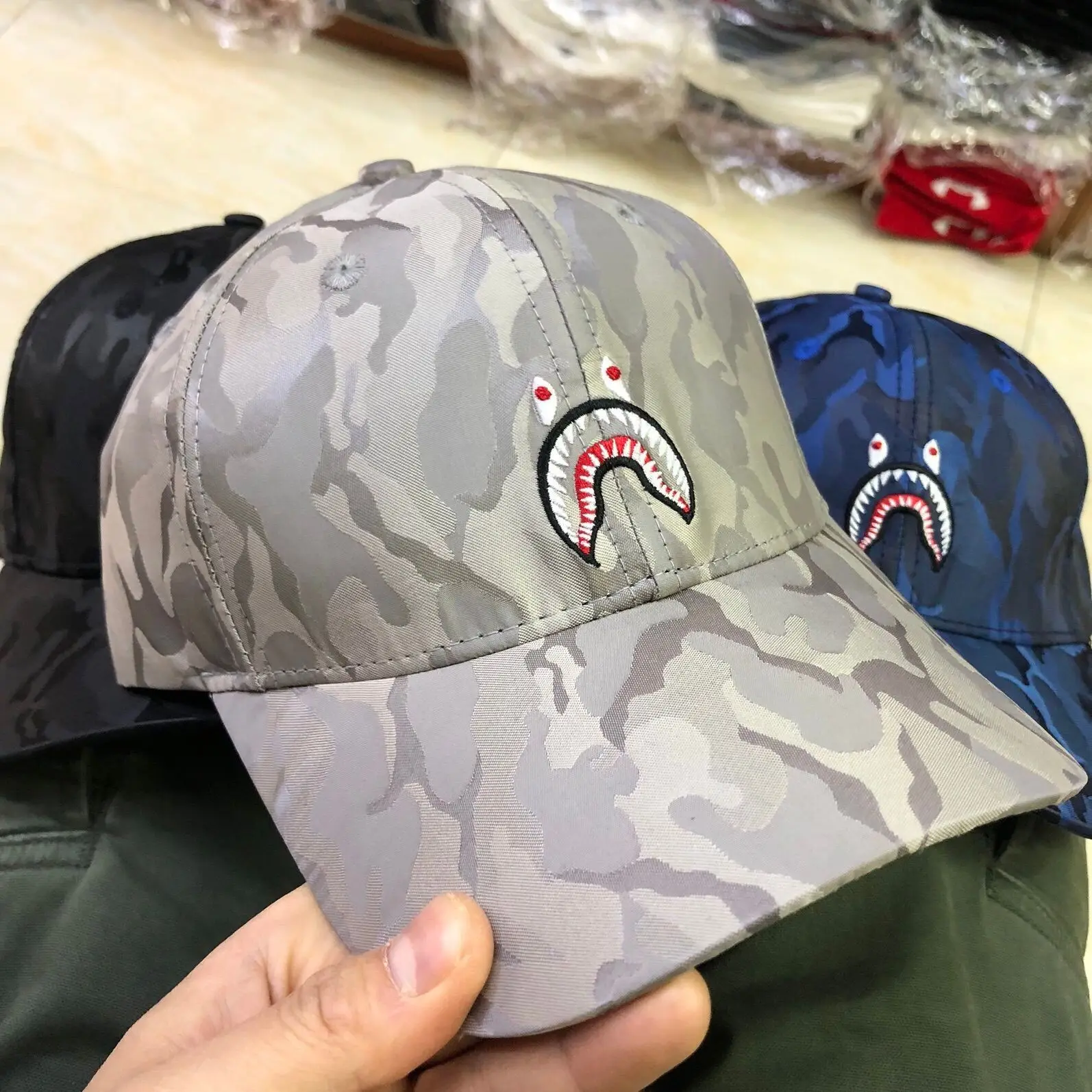 

High quality Hip Hop Fashion Hat Cap Bape Camo Cdg B Camouflage Baseball Cap