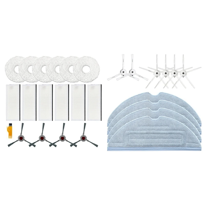 

2 Set Vacuum Cleaner Parts: 1 Set Self-Cleaning Robot Side Brush,Hepa Filter,Mop Rag Cloth & 1 Set Mop Cloth,Side Brush