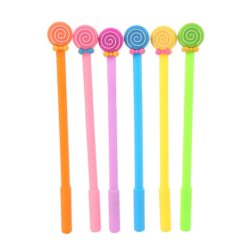 

2pc Kawaii Lollipop Gel Pen Cartoon Cute Black Ink Pen Accessories Office For School Supplies Korea Stationery