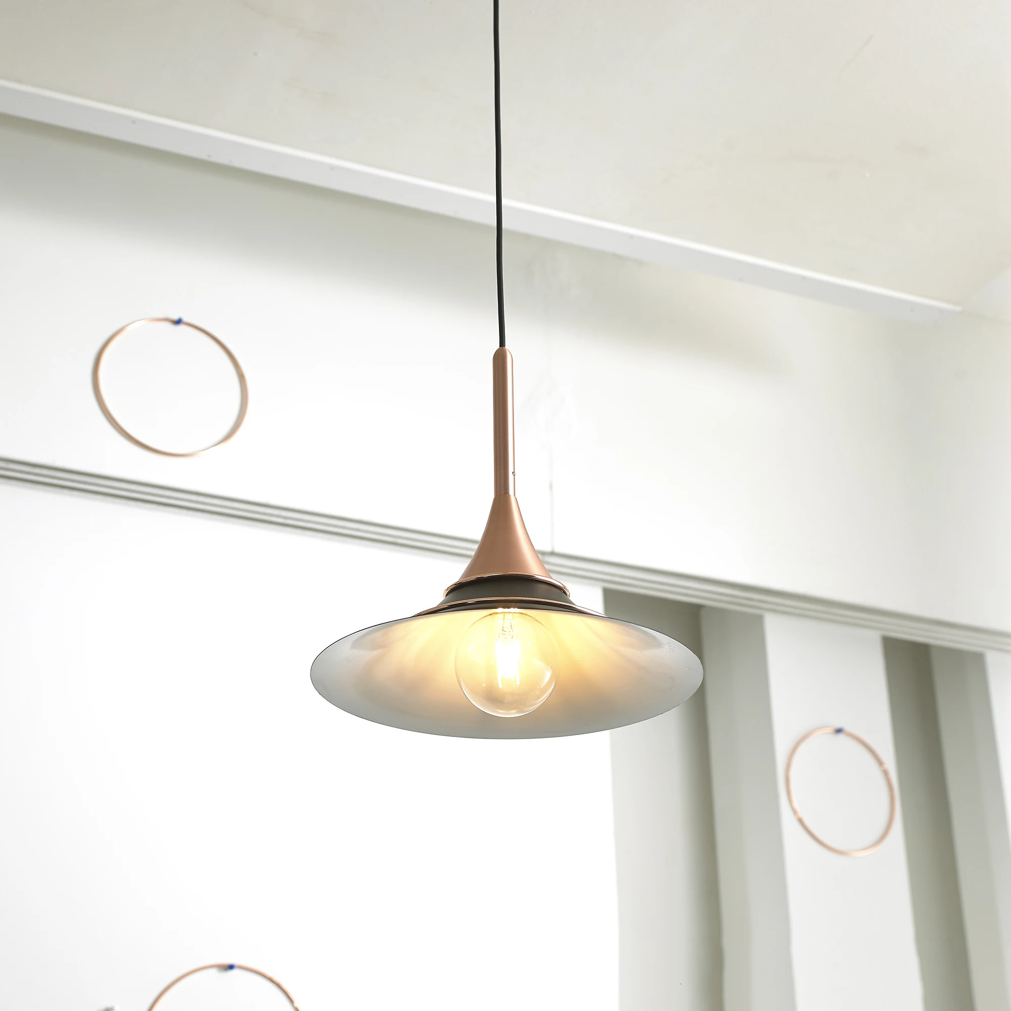 2019 модные товары для дома в форме рога Подвесная лампа освещение салона Кофейня