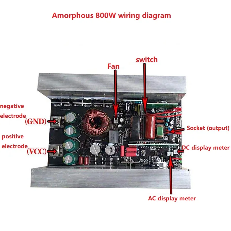 

800W amorphous inverter Lithium Battery Converter All-in-One Main Board 12V 24V 48V to 220V Amorphous High Power Inverter