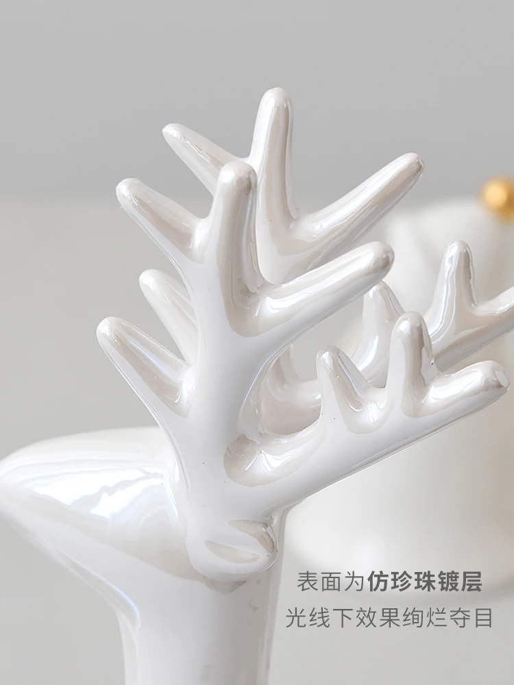 

Скандинавская Керамическая Мини Рождественская елка Лось фигурки Сказочный Сад, миниатюра ремесла украшения дома аксессуары креативные п...