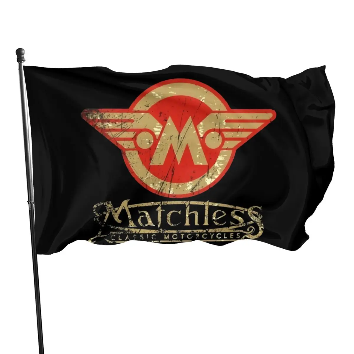 

Matchless Classic Motorcycle Cafe Racer Retro Weathered Design Pattern Latest Fitness Anime Cartoon Flag