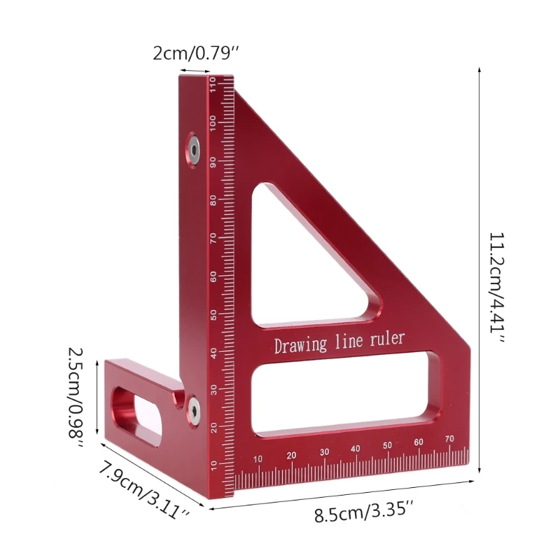 

Woodworking Square Protractor Aluminum Alloy Miter Triangle Ruler High Precision Layout Measuring Tool for Engineer Carpenter