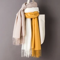 women solid color cashmere scarves with tassel 2021 autumn new soft warm lady girls wraps thin long scarf female shawl men scarf