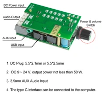 2x50w stereo digital power amplifier support bluetooth 5 0 usb aux input type c tpa3116d2 chip hifi grade