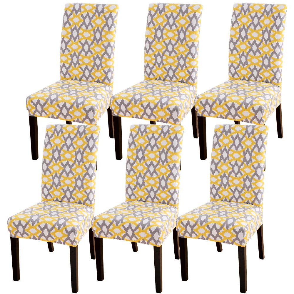 1/2/4/6 шт Вязаные чехлы с принтом универсальный размер для стульев сидений