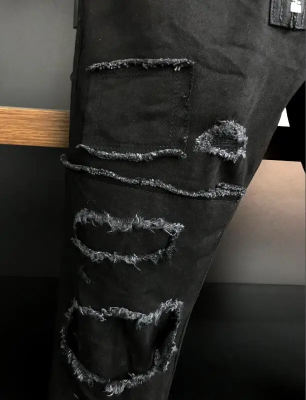 Authentic Classic Dsquared2 Men's Designer Jeans, Blue Holes Skinny Jeans, 9183