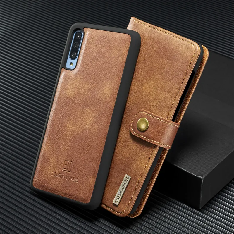 Откидной Чехол для samsung Galaxy A70 A50 A40 A30 A20 A10 Магнитный класса люкс из искусственной кожи Подставка бумажник съемный 2 в 1 карты Чехол