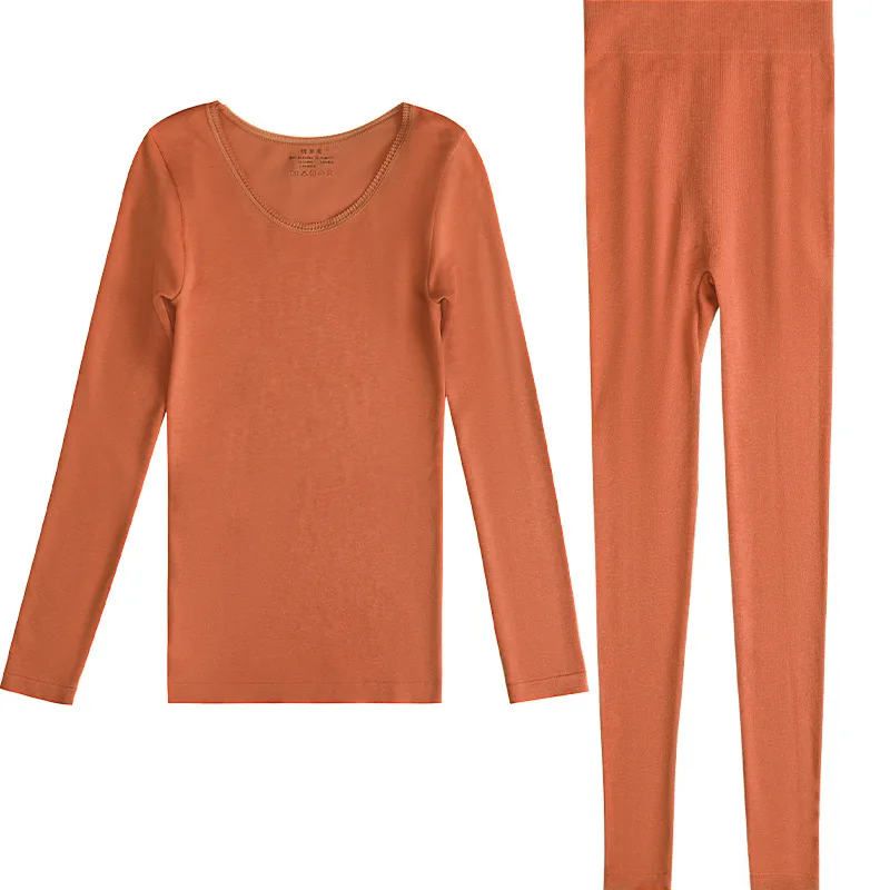 

New Modal Thermal Underwear Women Seamless Round Neck Body Slimming Heating Lace Primer Sheep Wool Suit Women Ropa Termica Mujer
