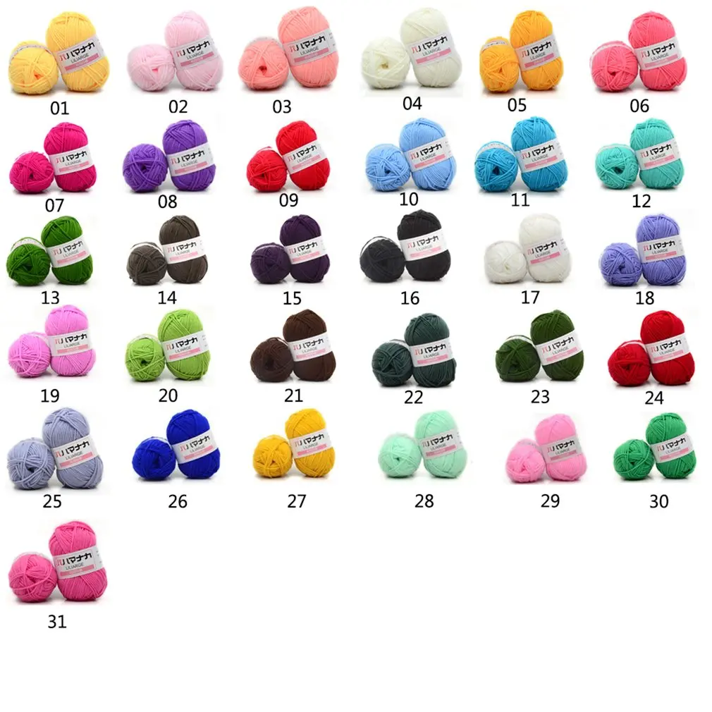 

4 Shares Combed Milk Cotton Yarn Comfortable Wool Blended Yarn Apparel Sewing Yarn Hand Knitting Scarf Hat Yarn