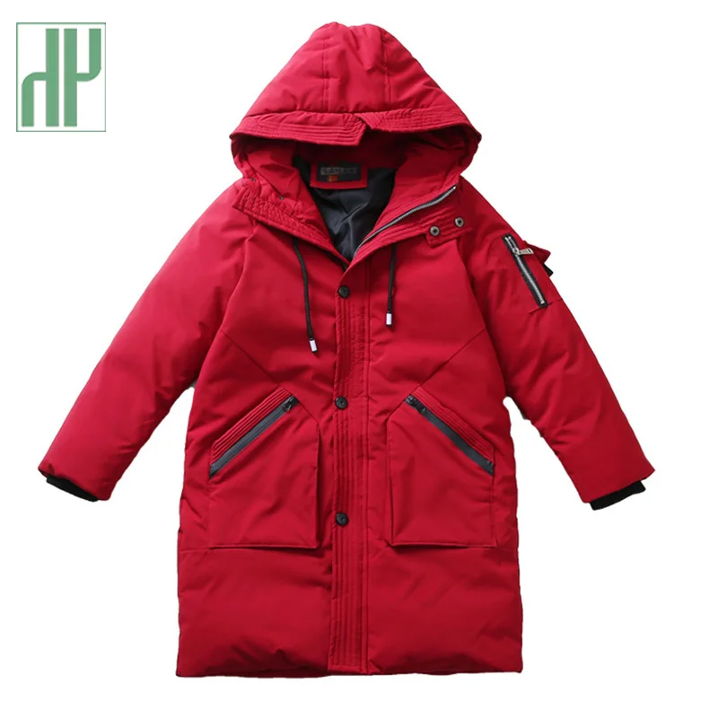 -30 Водонепроницаемая зимняя куртка для мальчиков теплая пуховая с хлопковой