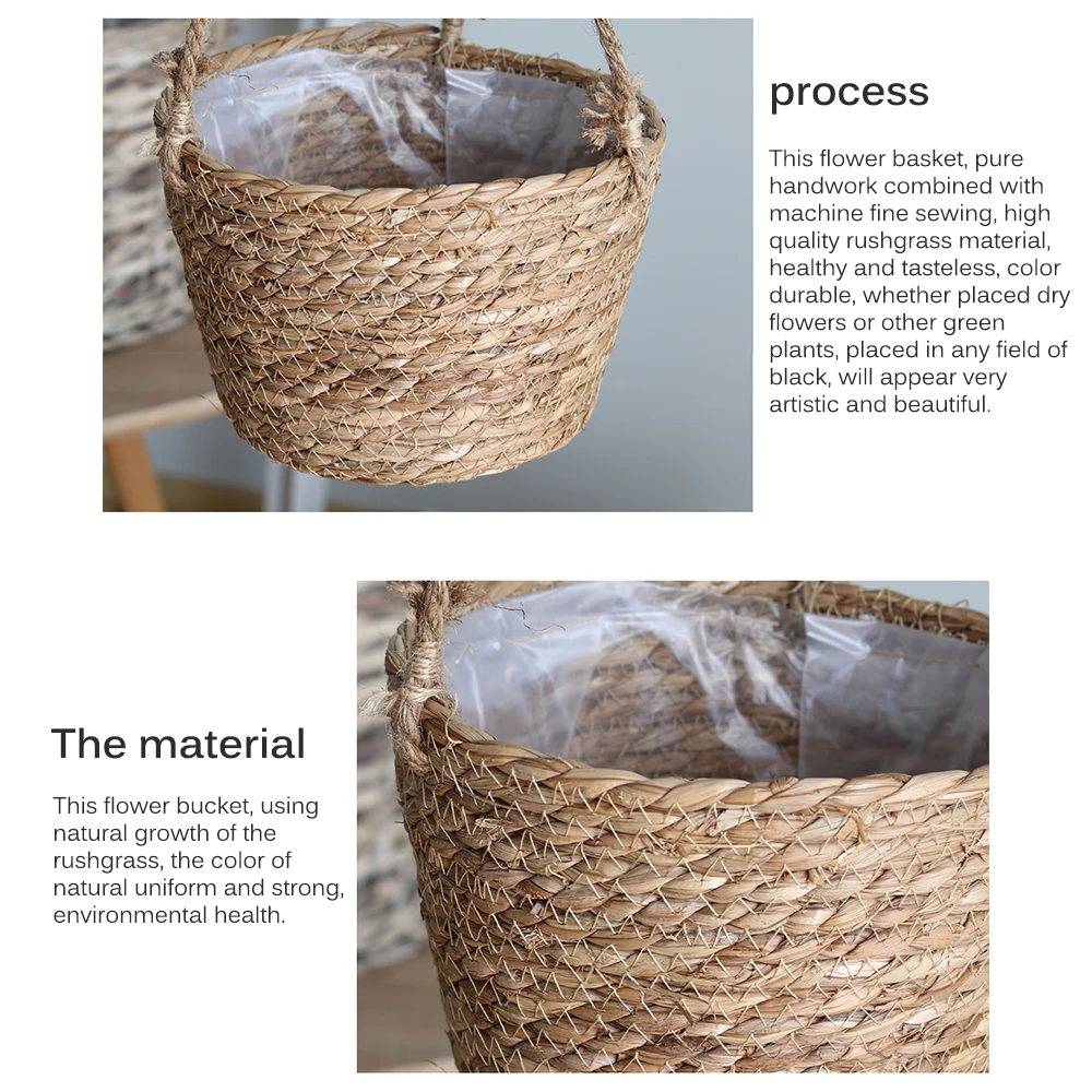 Подвесная корзина для растений из ротанга многофункциональная посадочная