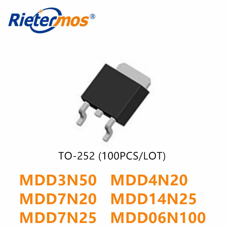 

100PCS MDD3N50GRH MDD3N50 MDD4N20YRH MDD4N20 MDD7N20CRH MDD7N20 MDD14N25CRH MDD14N25 MDD06N100RH MDD7N25RH MDD7N25R TO-252