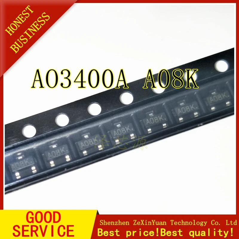 300 шт./лот AO3400 AO3400A Silkscreen : A08K SMD SOT 23 оригинальный MOS FET|Аксессуары для батарей и ЗУ| |