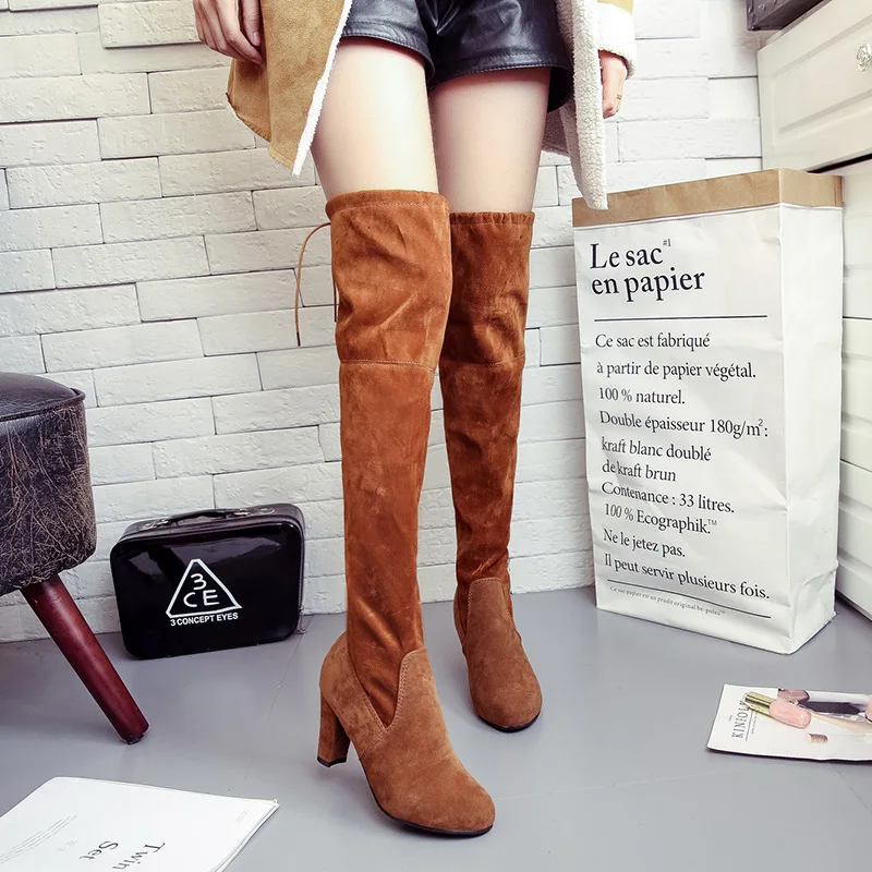 Лидер продаж ботфорты в европейском и американском стиле женские сапоги на