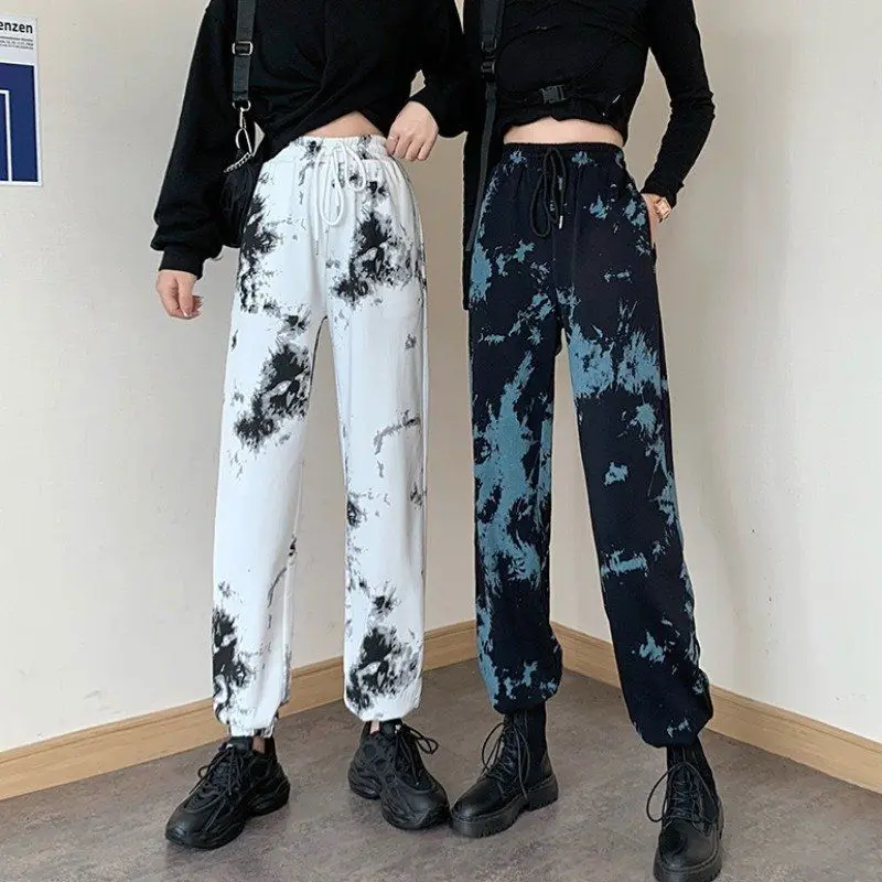 

2021 New Street tie dye girls' trend versatile casual pants